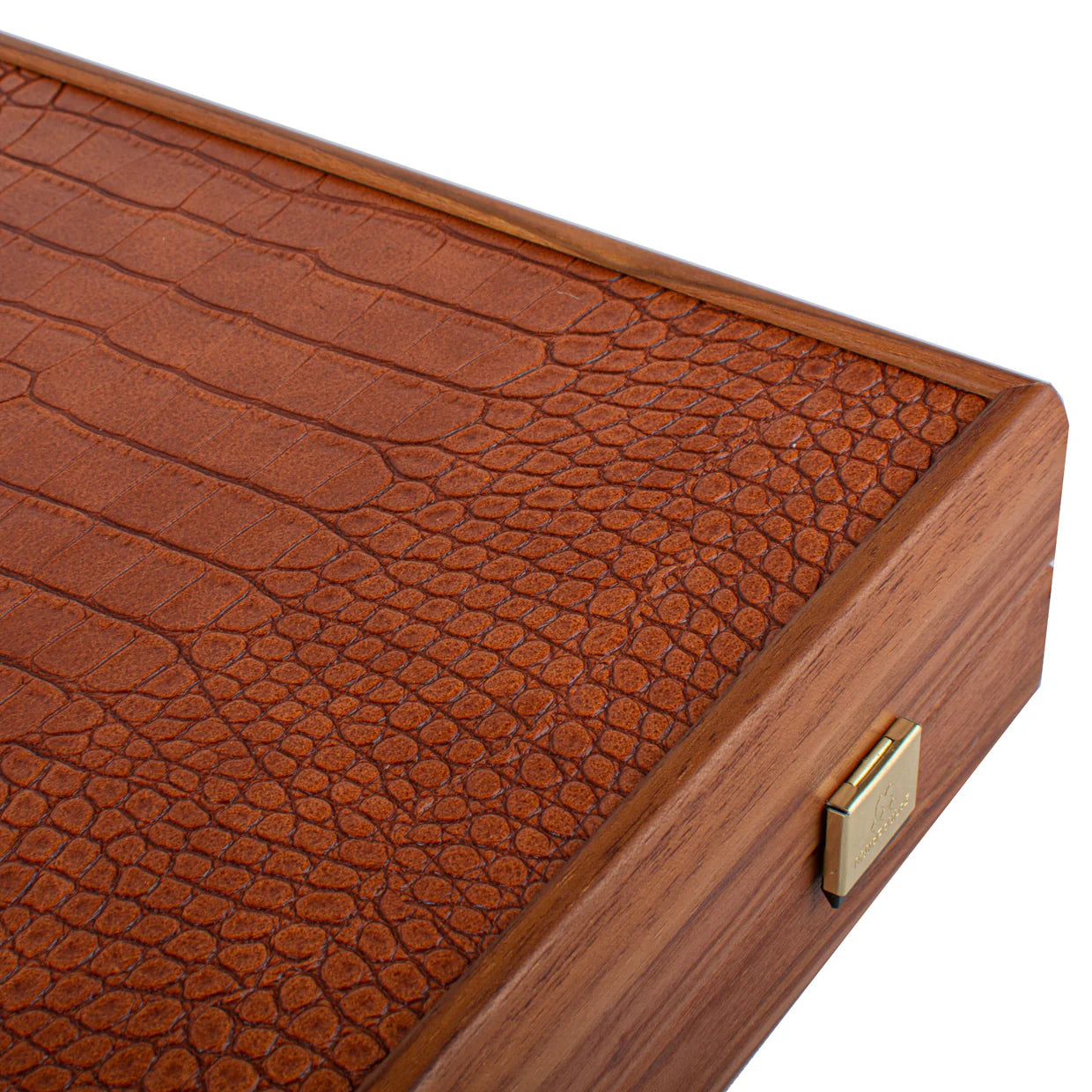 Manopoulos 19" Brown Tan White Crocodile Vegan Leather