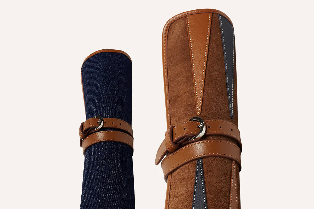 Hector Saxe Denim Blue Brown Travel